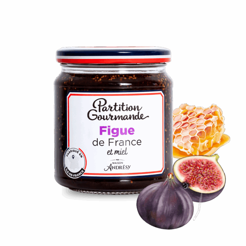 Partition Gourmande - Figues de France et miel - pot et ingrédients